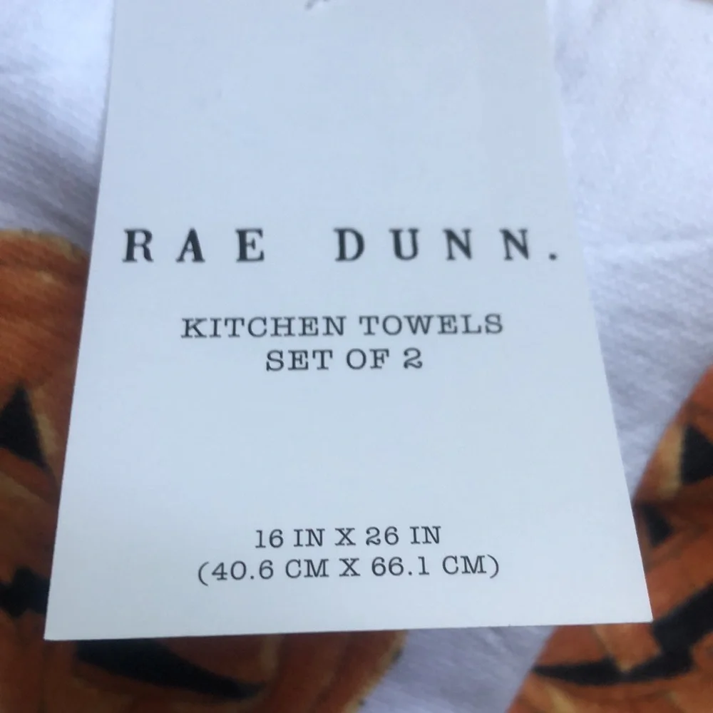 Rae Dunn TRICK OR TREAT kitchen towels